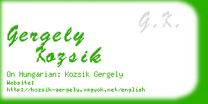 gergely kozsik business card